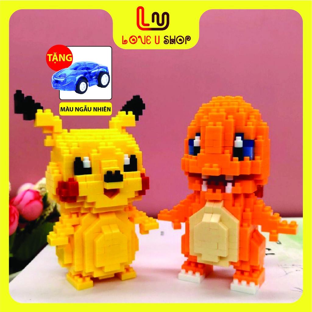 Ghép hình 3d, đồ chơi lắp ráp, xếp hình khủng long Hitokage, pikachu xịn