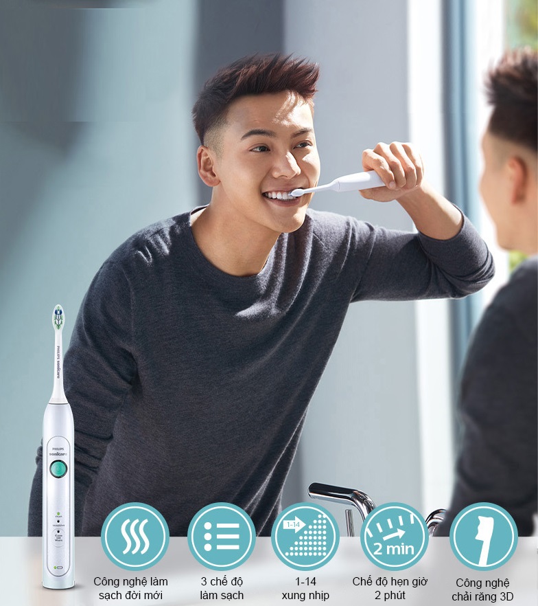 Bàn chải đánh răng điện Philips Sonicare HX6730/02 cao cấp nhỏ gọn, loại bỏ mảng bám và làm trắng răng, điện áp tự động 110-220 V