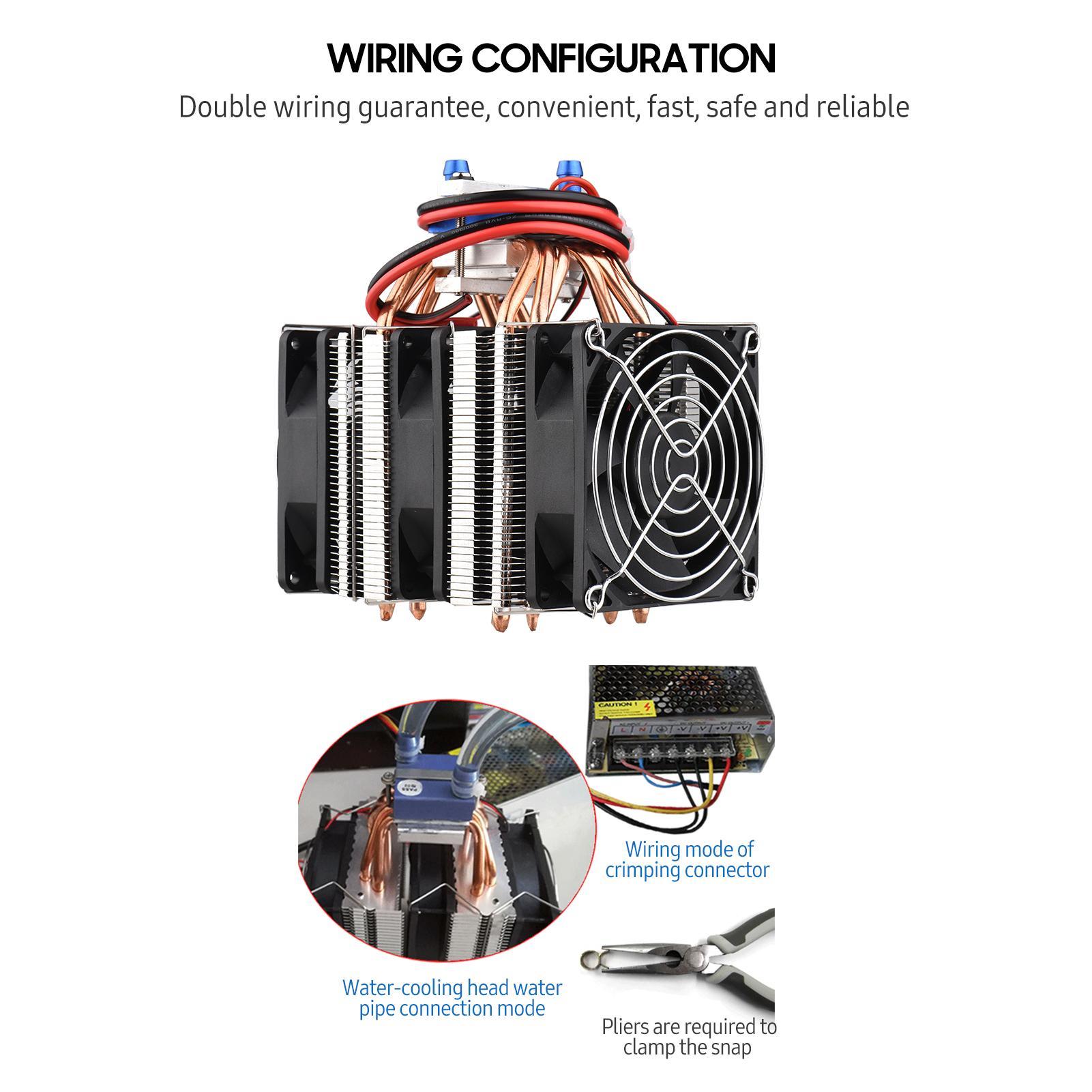 Máy làm lạnh bể cá bán dẫn công suất cao 180W Tủ lạnh 12V Máy nước làm mát Máy làm lạnh nước Máy làm lạnh bể cá với 6 ống đồng tản nhiệt cho bể cá 40 lít