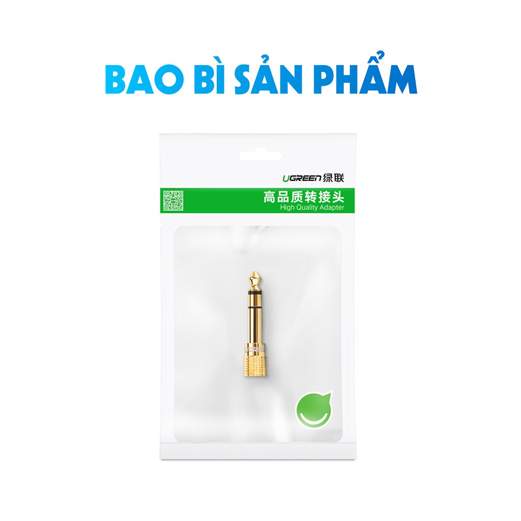 Đầu jack chuyển đổi âm thanh từ cổng 3.5mm cái sang cổng 6.5mm đực chính hãng UGREEN 20503 - Hàng chính hãng