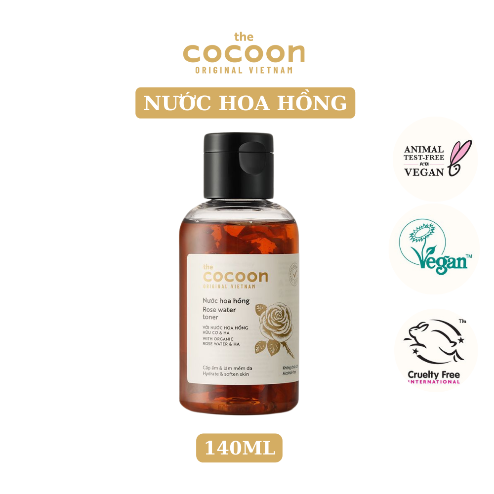 Nước hoa hồng Cocoon 140ml ( Rose toner ) dưỡng ẩm, mềm da