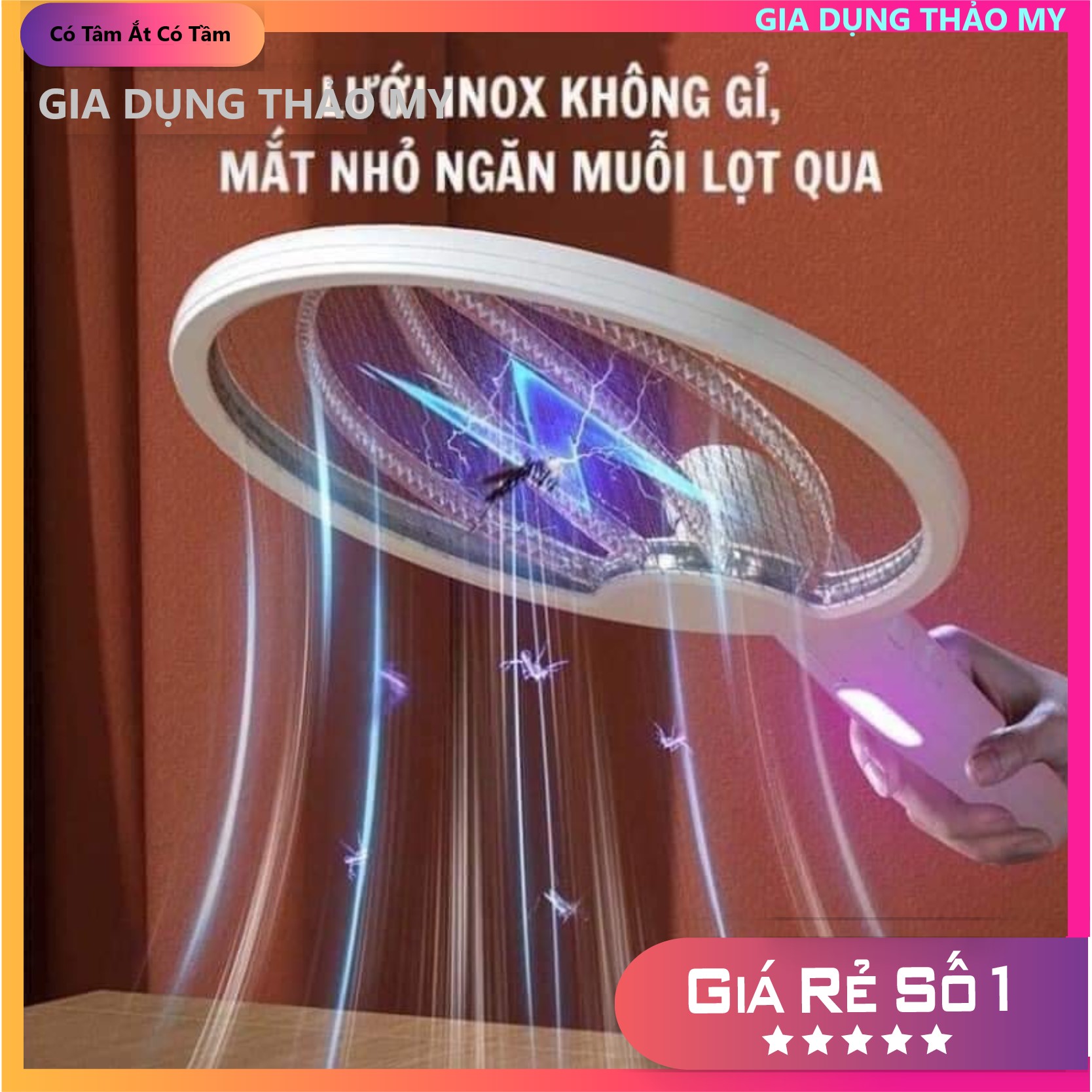 Vợt bắt muỗi gấp gọn thông minh kiêm đèn tự bắt muỗi gấp gọn