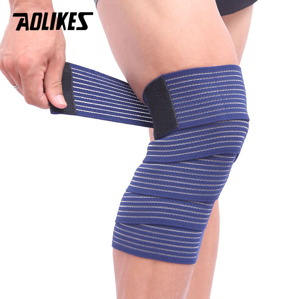 Bộ 2 Băng Quấn Hỗ Trợ Đầu Gối, Bảo Vệ Bắp Ống Chân Khi Chơi Thể Thao Sport Knee Support AOLIKES YE-1516