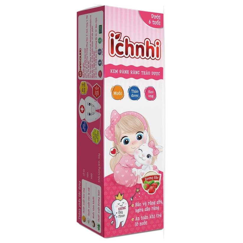 Kem đánh răng thảo dược Ích Nhi hương dâu 50g (dưới 6 tuổi)