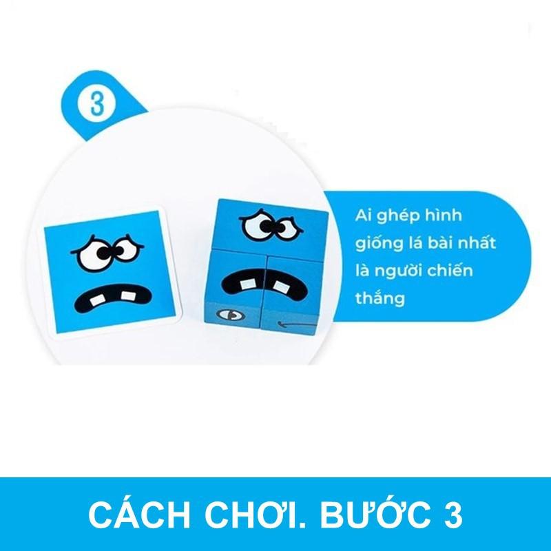 Đồ Chơi Xếp Hình Biểu Cảm Khuôn Mặt, Ghép Hình Gỗ, Phát Triển Trí Tuệ, Phản Xạ, Tăng Cường Trí Thông Minh Cho Bé