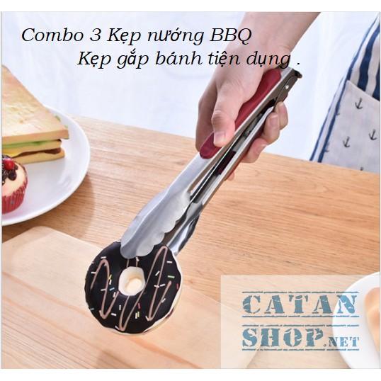 ️️Combo 3 kẹp nướng BBQ có khóa gài, kẹp nướng thịt, gắp bánh siêu tiện dụng GD144-KepBBQGai-3