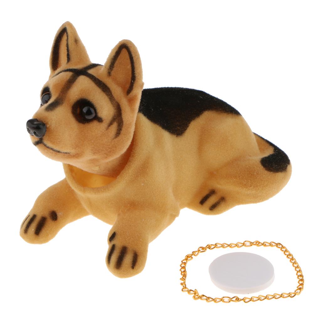 Cute Shepherd Dog / Bobbing Head Dog / Bobble Head Toy w/ GOLDEN CHAIN