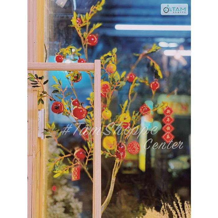 Set phụ kiện treo Tết bằng giấy đỏ ép kim nhiều kiểu T-PKTMD-70