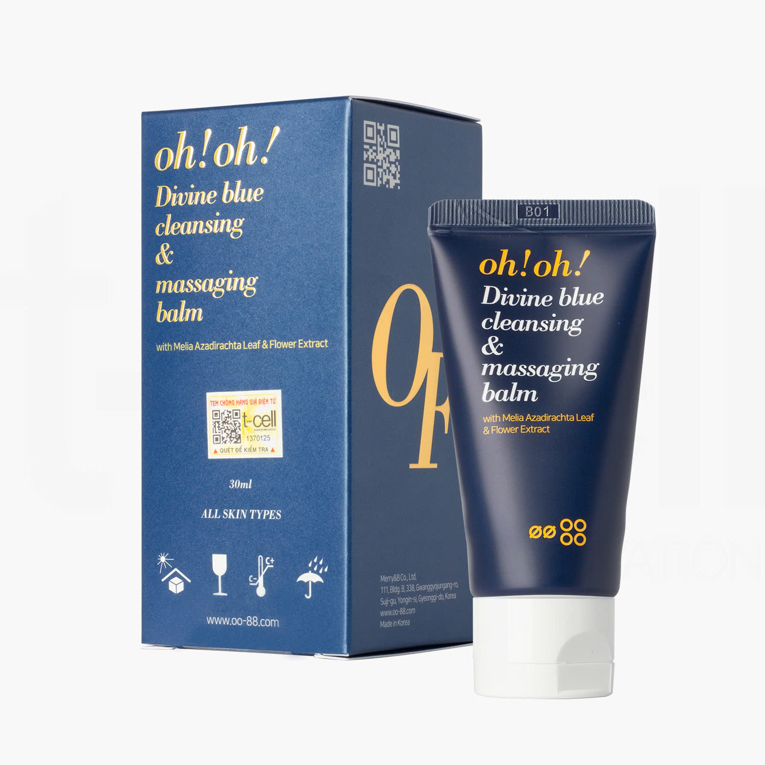 Sáp Tẩy Trang oh!oh! Divine Blue Cleansing &amp; Massaging Balm (150ml) &amp; (30ml)