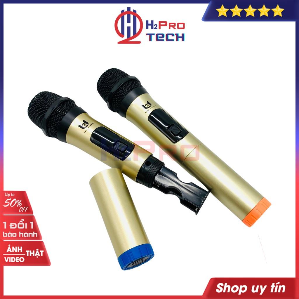 Đôi micro không dây cao cấp, micro karaoke cho loa kéo Best Sound V-W003 tặng pin sạc, chống lăn, lọc míc-H2pro tech- Hàng chính hãng