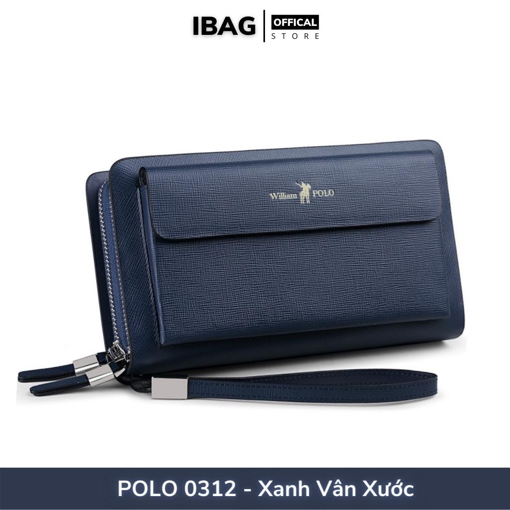 Ví Nam Cầm Tay Cao Cấp William Polo,chất Liệu Da Bò Thật Vân Xước,ví Dáng Dài Nam,thiết Kế Nhiều Ngăn,chống Nước-
