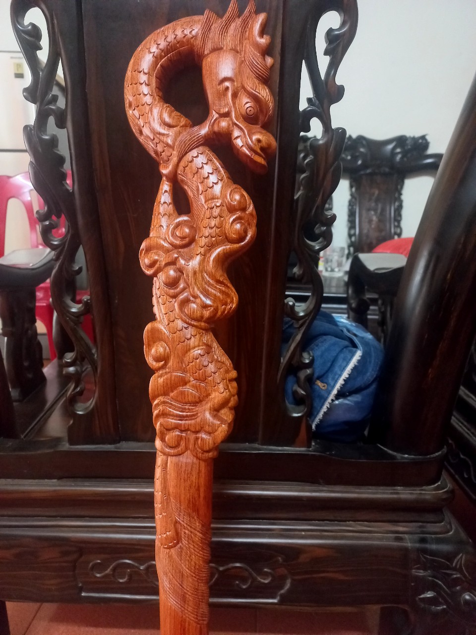 Gậy batong dành cho người già , Bằng gỗ hương đá đk dài 1m20x13×5cm