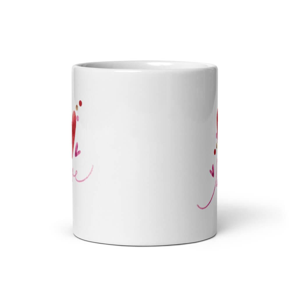Cốc sứ hình quả tim Love xinh xắn
