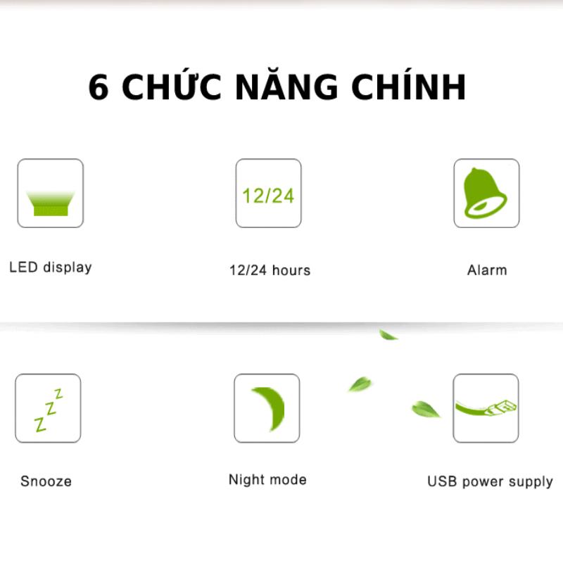 Đồng hồ LED 3D treo tường để bàn thông minh phong cách Hàn Quốc