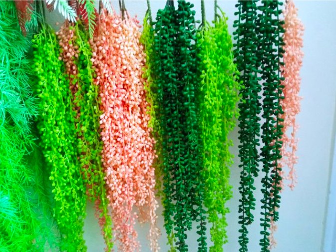 Cụm lá rủ giả - Dây leo trang trí - dài 40cm đến 80cm - Cây giả, hoa lụa Decor trang trí nhà cửa