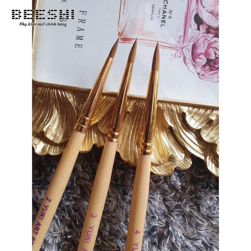 Cọ đắp hoa bột lông chồn Yuki chữ tím 2 3 4 - Beeshi shop nail