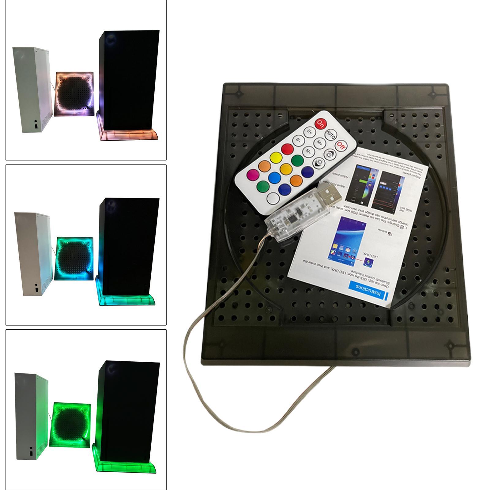 USB RGB LED Cooler Cooling Fan Stand, Wireless Remote Controller IR, Multi-color LED Light Accessories
