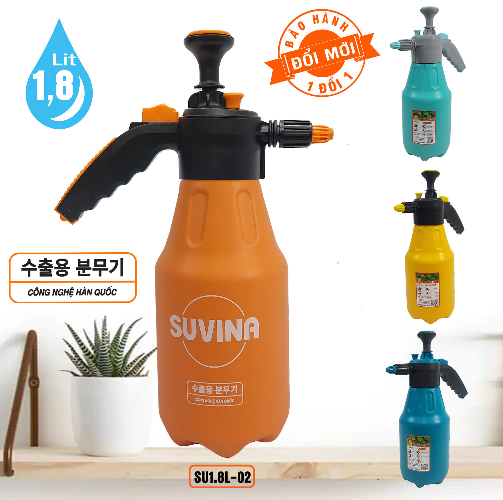 Bình Xịt Phun Sương Tưới Cây 1.8L Chính Hãng SUVINA