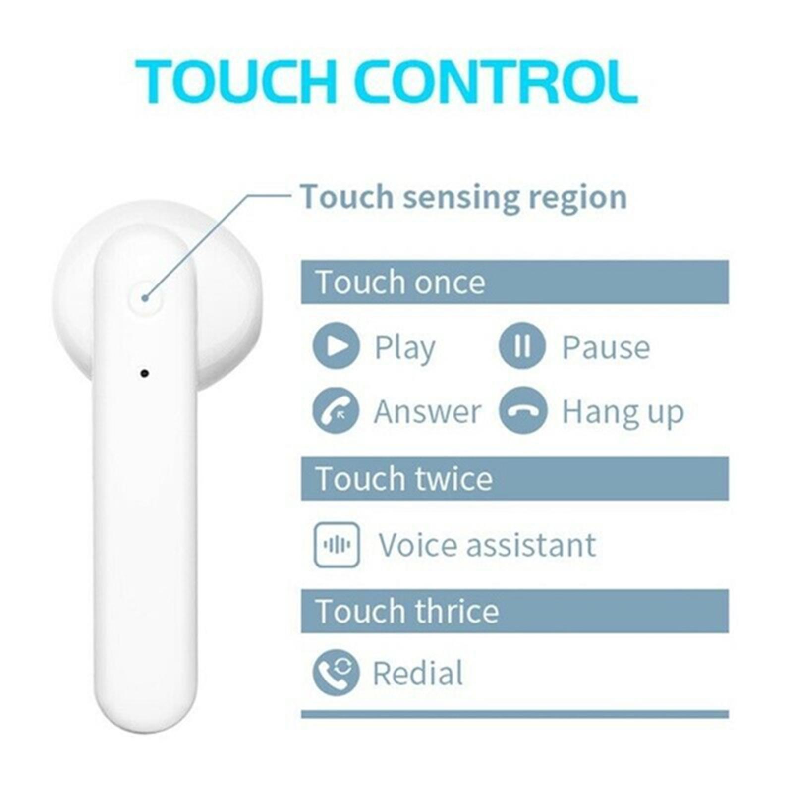 Q3 Wireless Earbuds, Bluetooth 5.0 Earbuds Headphone, in-Ear Headphones with Mic, Deep Bass, Touch Control, Charging Case, for Sport