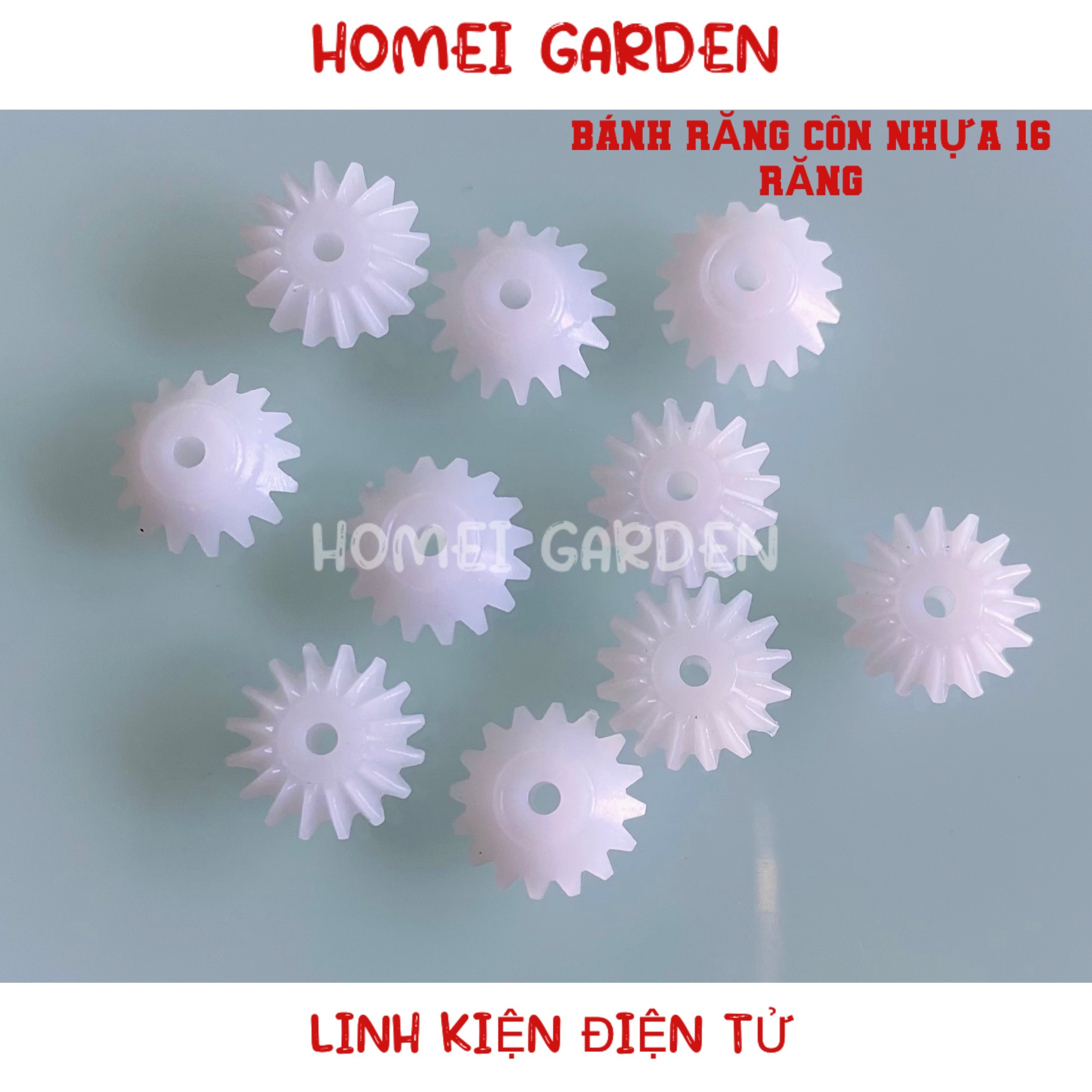Bánh răng côn nhựa 16 răng trục 2mm dùng DIY stem steam - HM0140