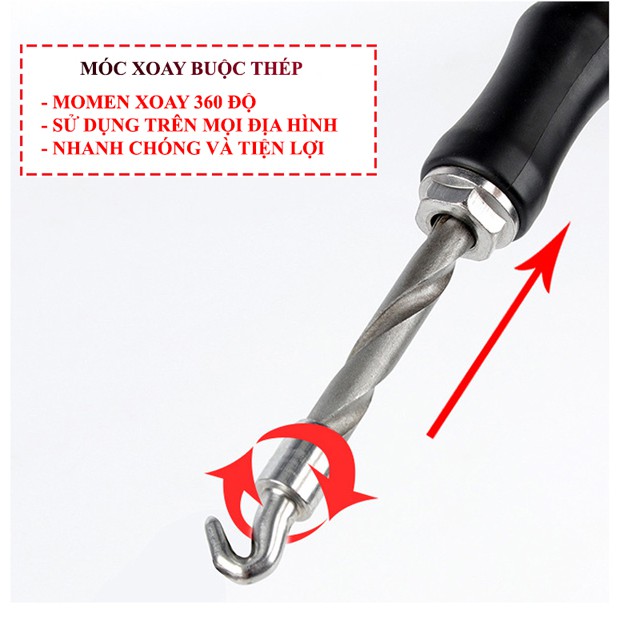 Móc xoắn dây kẽm tự động dài 30cm để buộc sàn cốt pha xây dựng hiệu quả, dụng cụ buộc dây kẽm nhanh gọn tiện lợi