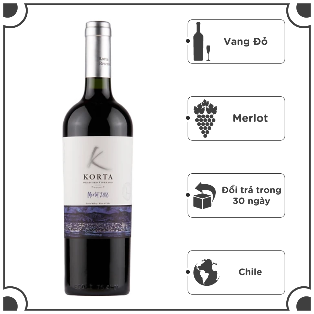 Rượu vang Korta Selected Vineyard  Merlot