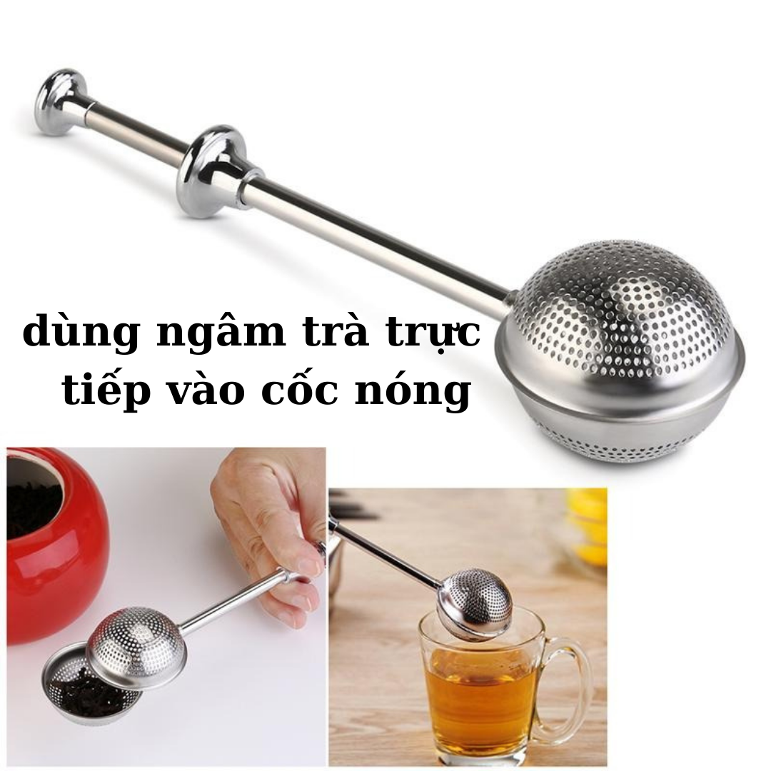 Dụng cụ lọc trà inox 304 hình quả bóng TiLoKi TLT01 chiều dài 18cm