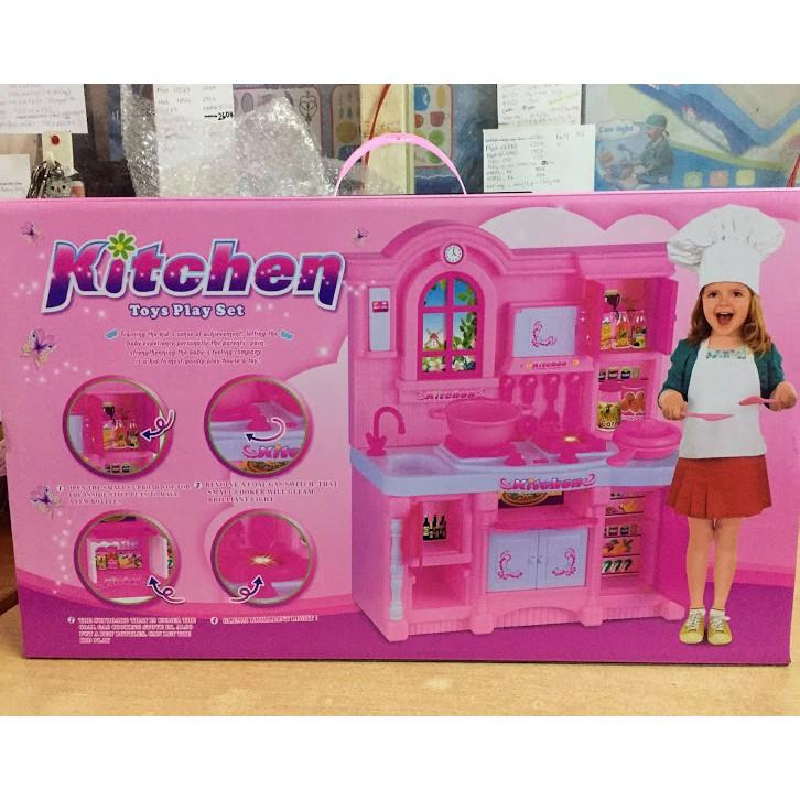Mô hình nhà bếp mini bằng nhựa màu hồng Kitchen 6801-A