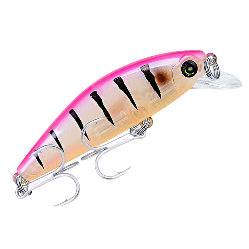 Minnow Fishing Lure 3D Eyes Crankbait Hard Bait with Treble Hook Type 1