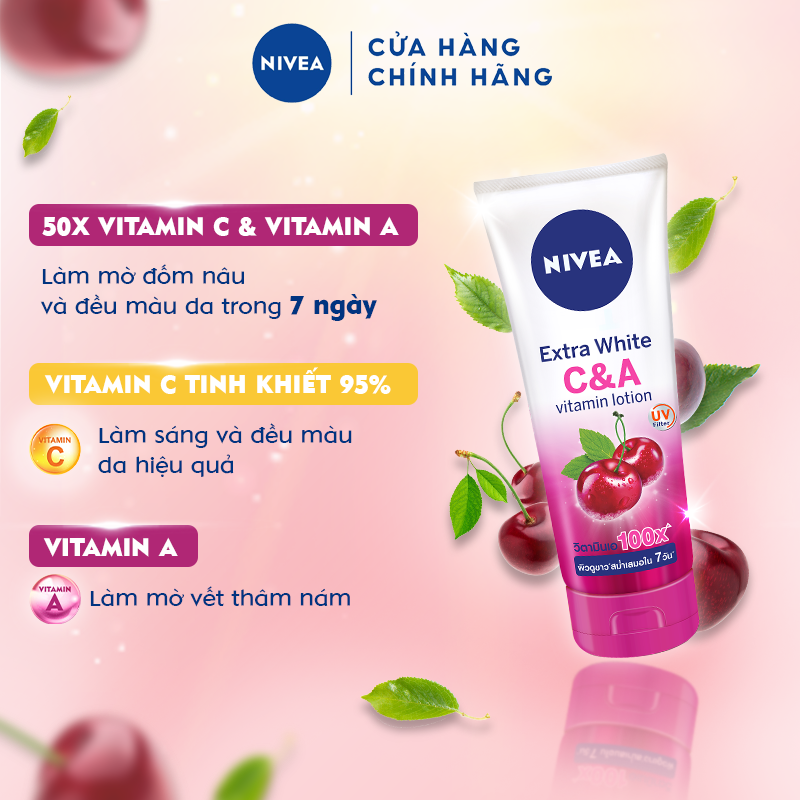 Sữa Dưỡng Thể Dưỡng Trắng Nivea Nivea Extra White C &amp; A Vitamin - 180ml - 80372