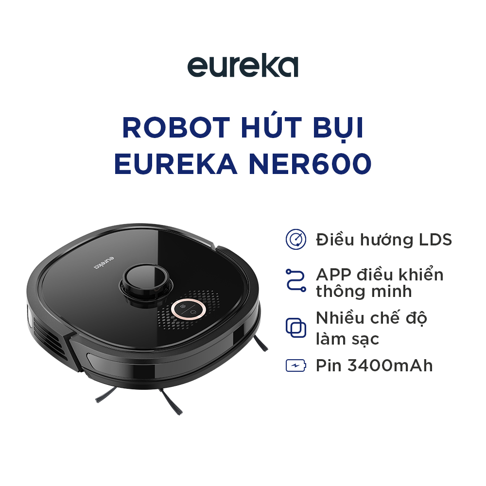 Robot Hút Bụi Lau Nhà Eureka NER600 | Điều Hướng Laser | Dung Lượng Pin 2600mAh | Hàng Chính Hãng