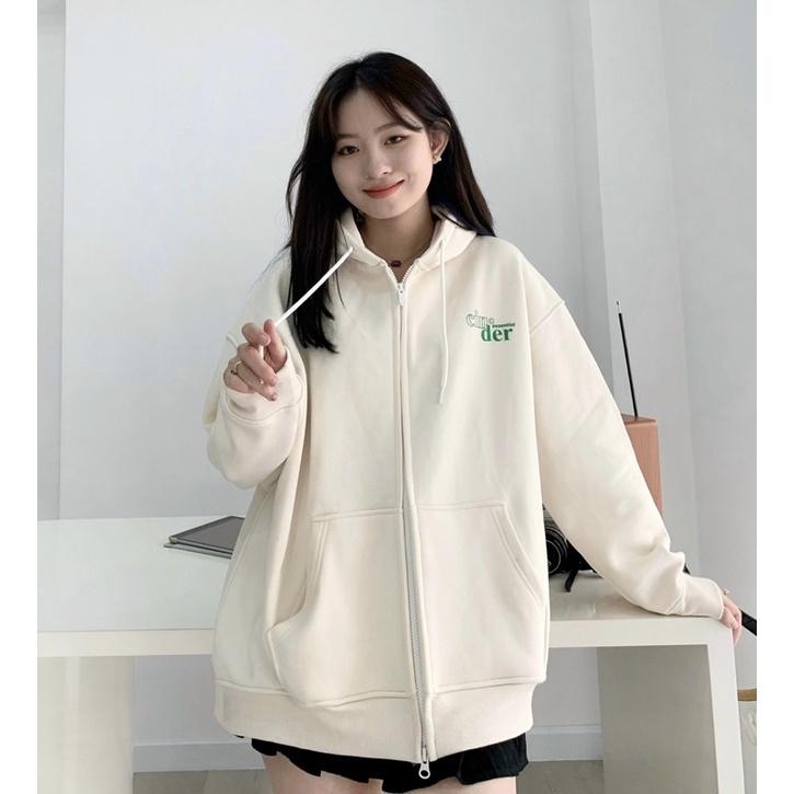 Áo Khoác Hoodie Zip Cinder Basic Kéo Khóa, Áo Hoodie Zip Nam Nữ Form Rộng In Lụa Cao Cấp, Local Brand