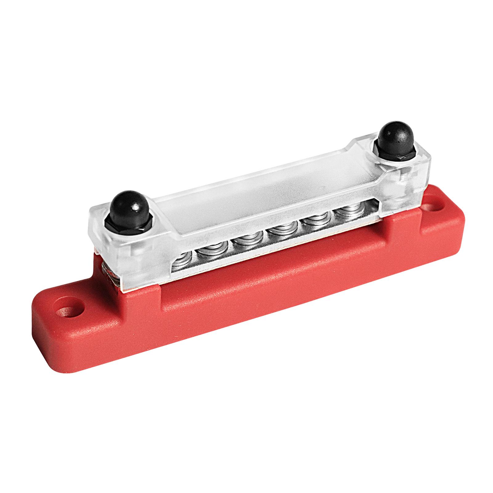 6 Terminal Single-row Bus Bar 150A BusBar Block with Cover, Ground Distribution, Power Distribution Terminal Block