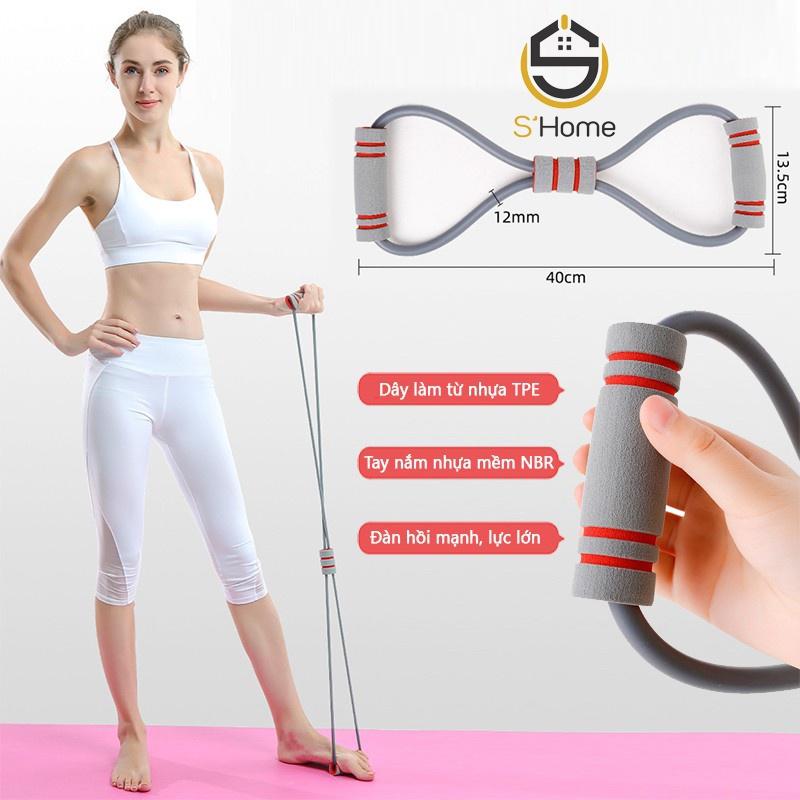 Dây Tập Gym ️S'Home️ Dây Kéo Đàn Hồi Hình Số 8 Đa Năng, Dây Tập Thể Dục Tại Nhà Co Giãn Đàn Hồi - SH11