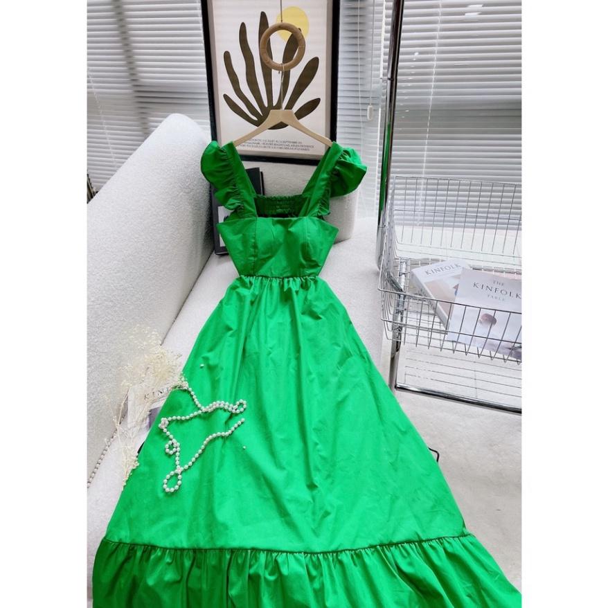 Đầm váy Maxi Tuyết thái mút ngực hở lưng vàng xanh hồng trắng bèo Ivy fashion đi biển dự tiệc dạo phố bigsize gợi cảm