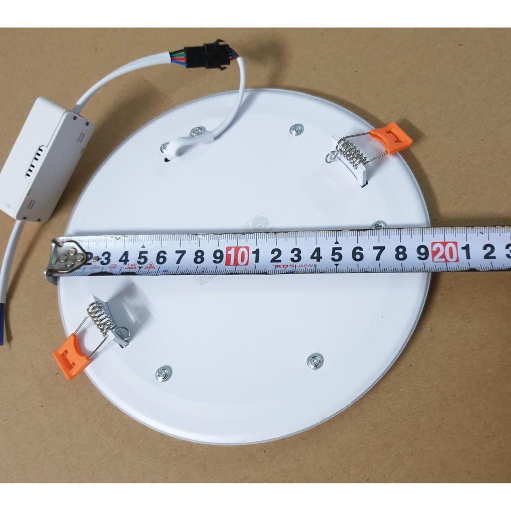 Đèn Led Âm trần tròn16w 2 màu 3 chế độ ánh sáng trắng xanh dương