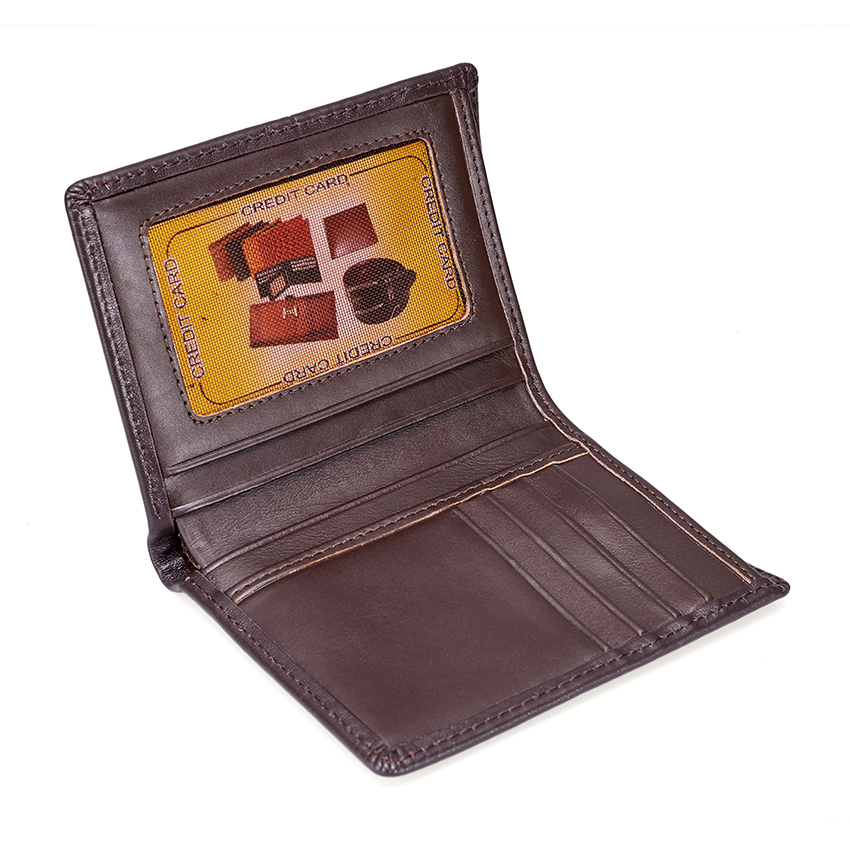 Ví nam da bò cao cấp nappa kiểu ví đứng nhỏ gọn DB1-VI1BB3 + Tặng kèm móc khóa da bò, hộp và túi giấy đựng quà sang trọng