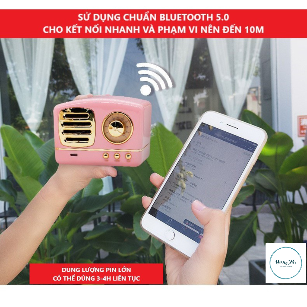 Loa Bluetooth Không Dây Mini Siêu Độc Lạ Retro Bass HM11 Nâng Cấp Âm Thanh Cực Hay Kiểu Dáng Cổ Điển