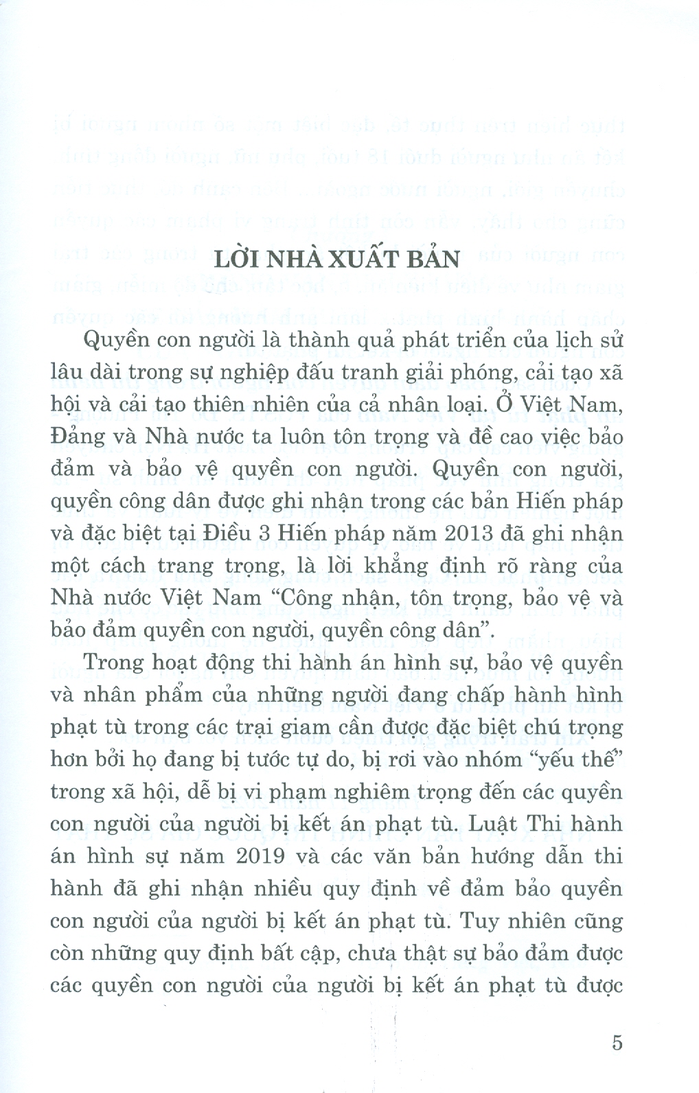 Đổi Mới Quyền Con Người Trong Thi Hành Án Phạt Tù Tại Việt Nam (Sách chuyên khảo)