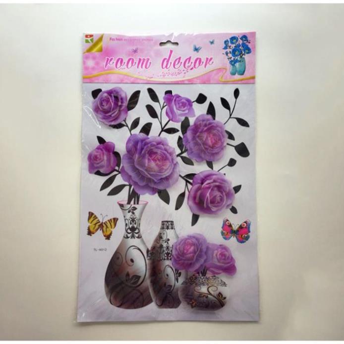 Tranh Decal 3D Hoa Nổi Dán Tường , Tranh Hình Hoa