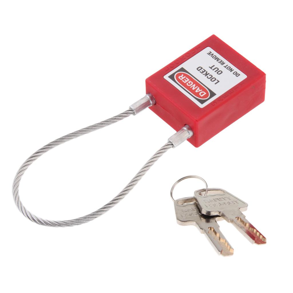 Stainless Steel Cable Safety Padlock Lockout Isolation Lock, 7 Color