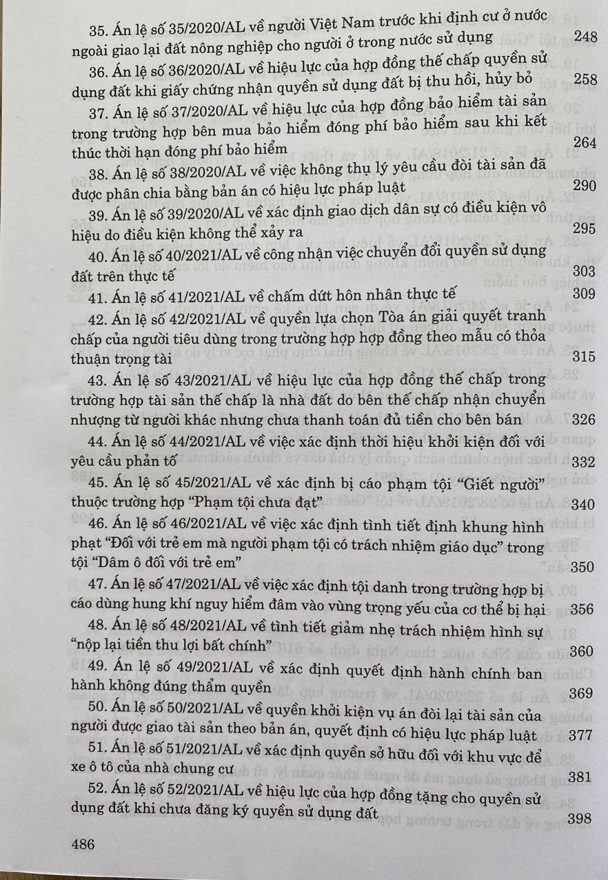 Hệ Thống Án Lệ Việt Nam Từ Án Lệ Số 01 Đến Án Lệ Số 63