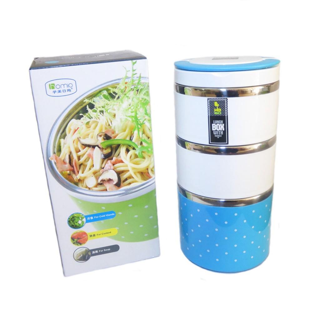 Hộp cơm 3 tầng ruột inox giữ nhiệt