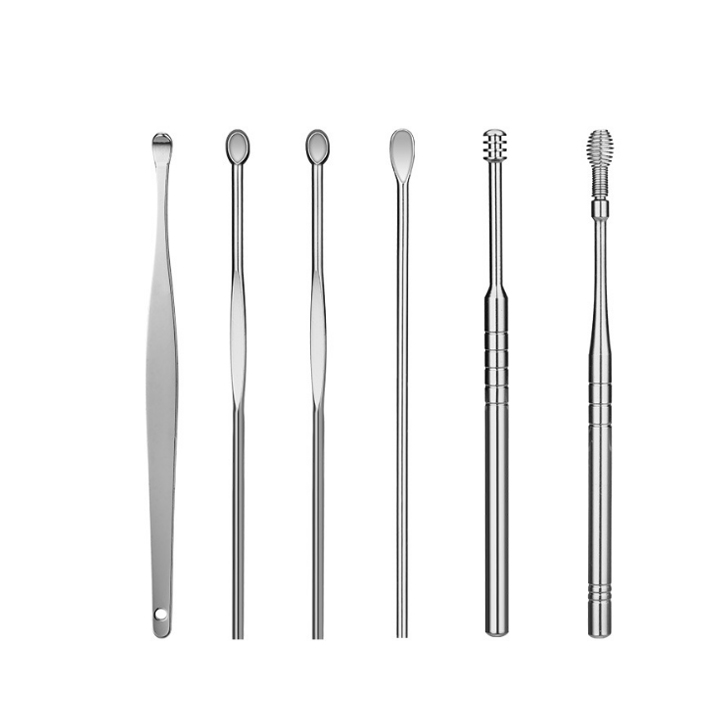Bộ dụng cụ lấy ráy tai có ống đựng tiện dụng bằng hợp kim, loại 6-7 chi tiết tùy chọn