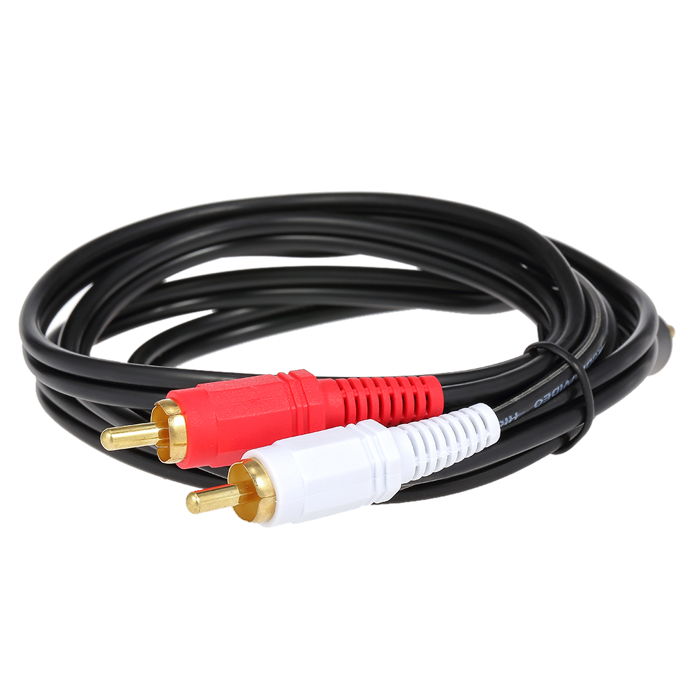 Cáp Âm Thanh RCA 1,5 Mét 3,5 Mét Male To 2 RCA Male Cho Edifer DVD Tại Nhà, Màu Đen