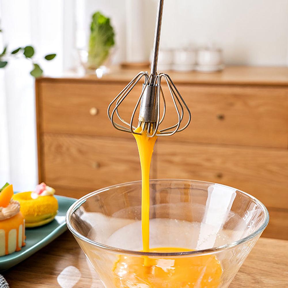 EHZ Thép Không Gỉ Eggbeater Quay Bán Tự Động Tay Đẩy Máy Đánh Trứng Tay Kem Trứng Khuấy Dụng Cụ Nhà Bếp 12INCH