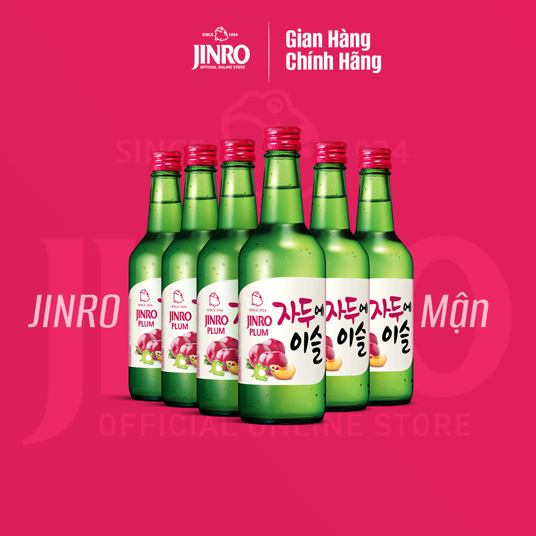 [CHÍNH HÃNG] Soju Hàn Quốc JINRO VỊ MẬN 360ml - Combo 6 chai