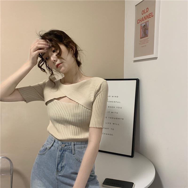 MS287 Áo len tay lỡ xoắn ngực mặc được 2 kiểu phong cách tiểu thư nhẹ nhàng