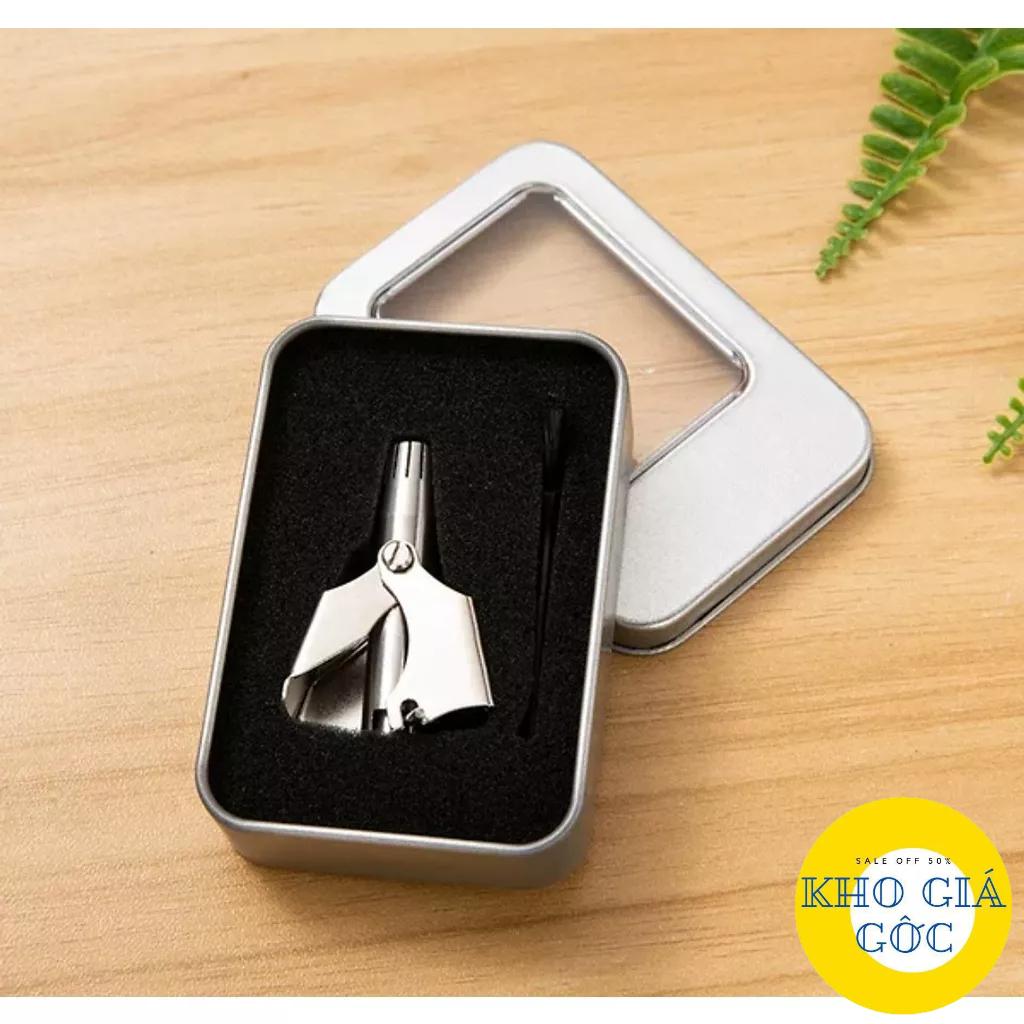 Dụng cụ cắt tỉa lông mũi bằng thép cắt nhanh lưỡi bén không đau kèm hộp đựng cao cấp