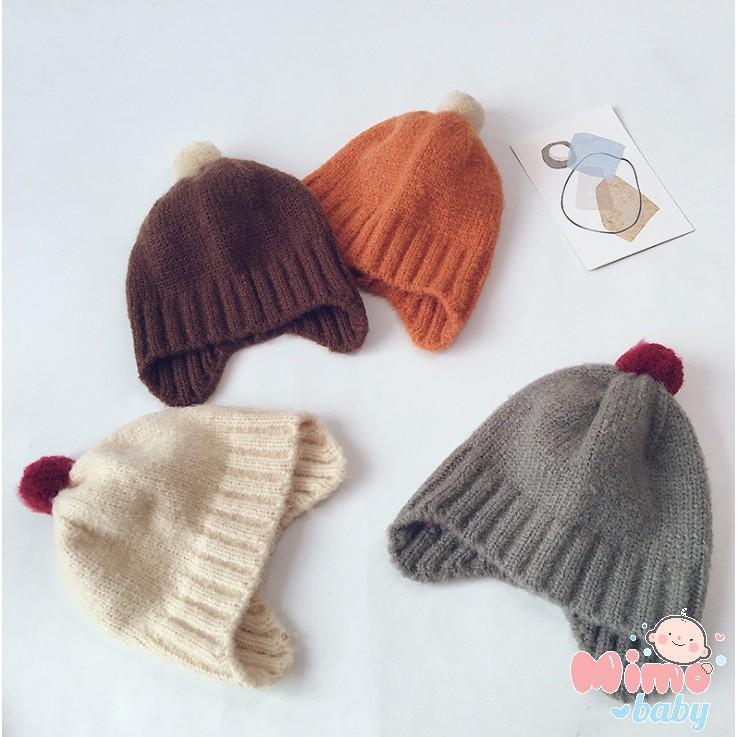 Mũ len quả bông style hàn quốc siêu cute cho bé